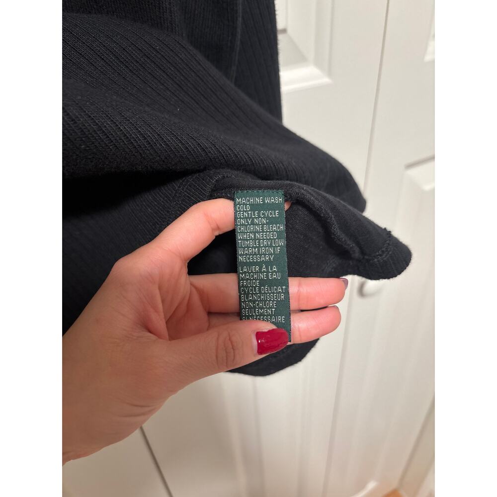 Lauren Ralph Lauren Black Ribbed Cotton Sweater 3X - Picture 6 of 8